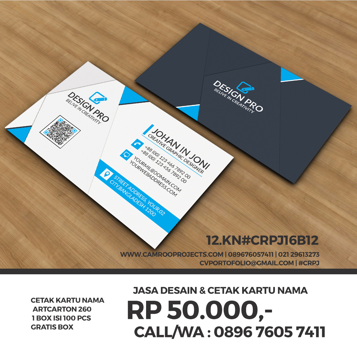 Jasa Desain Kartu Nama | Call/WA 0896 760 574 11
