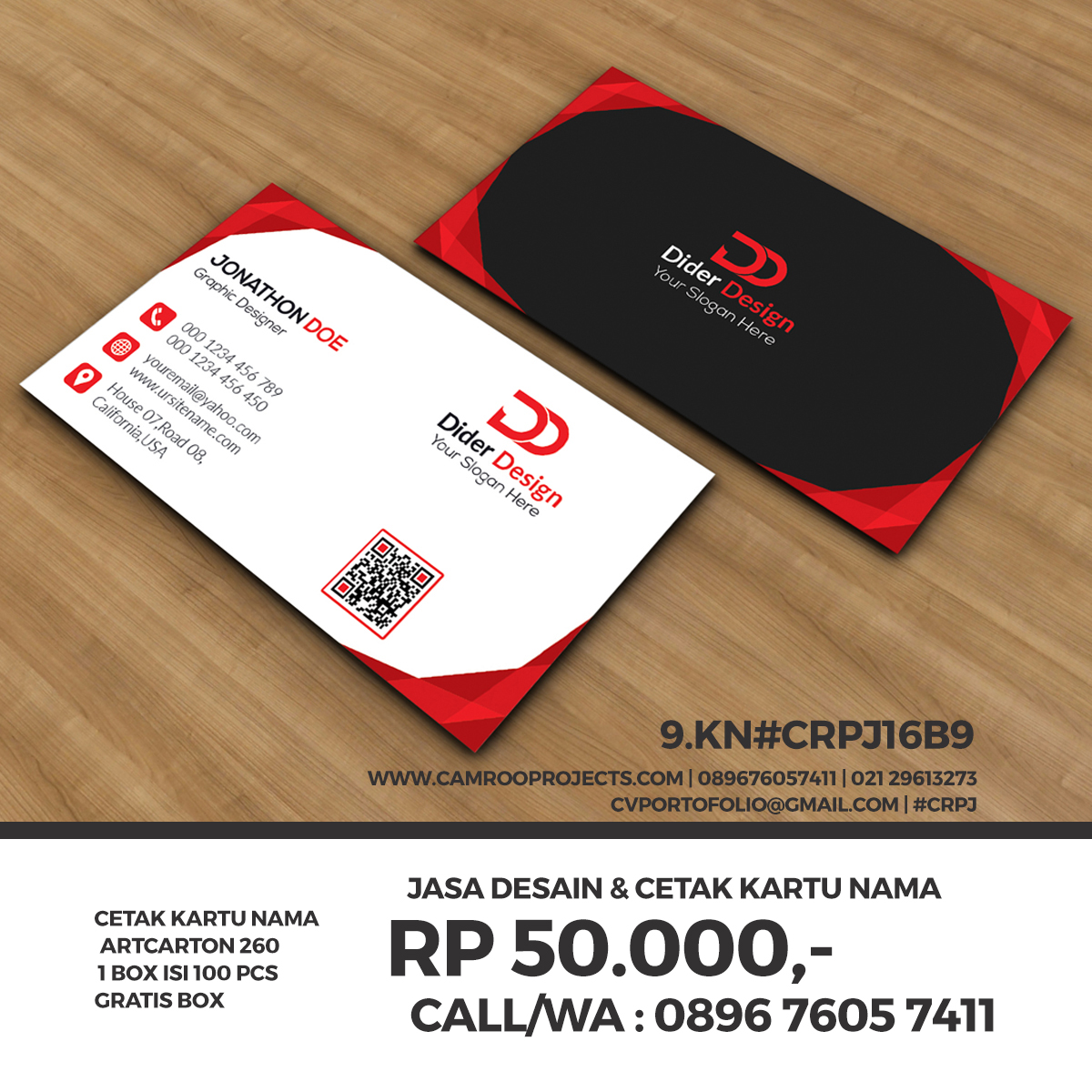 Jasa Desain Kartu Nama | Call/WA 0896 760 574 11