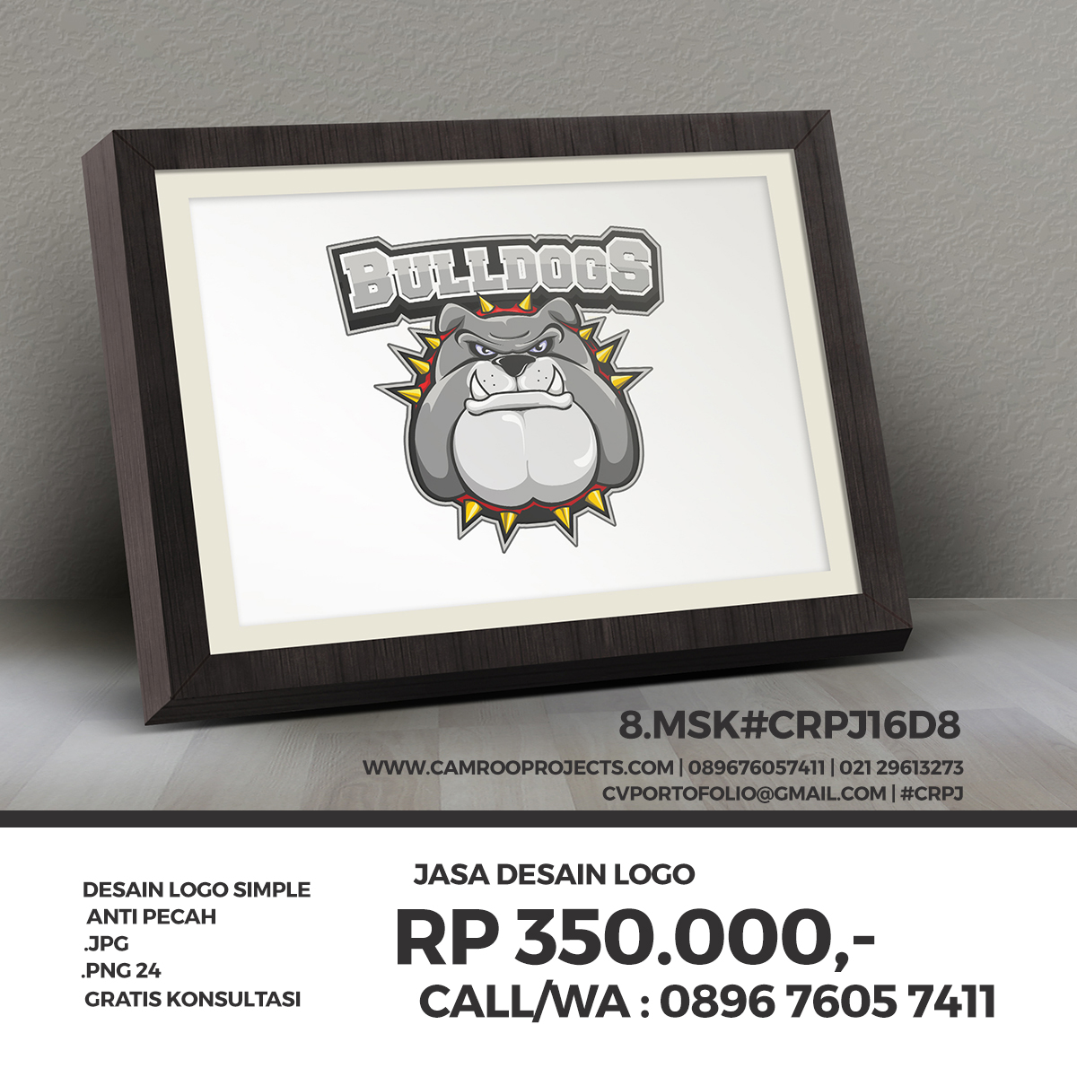 Jasa Desain Maskot Hewan : Bulldogs